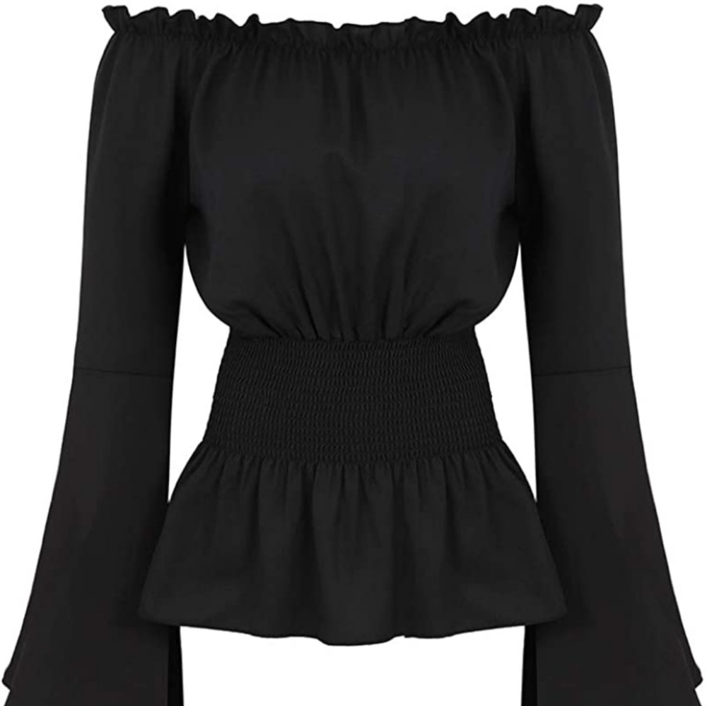 Womens Long Sleeve Off The Shoulder Tops Renaissance Pirate Shirt Gothic Peasant